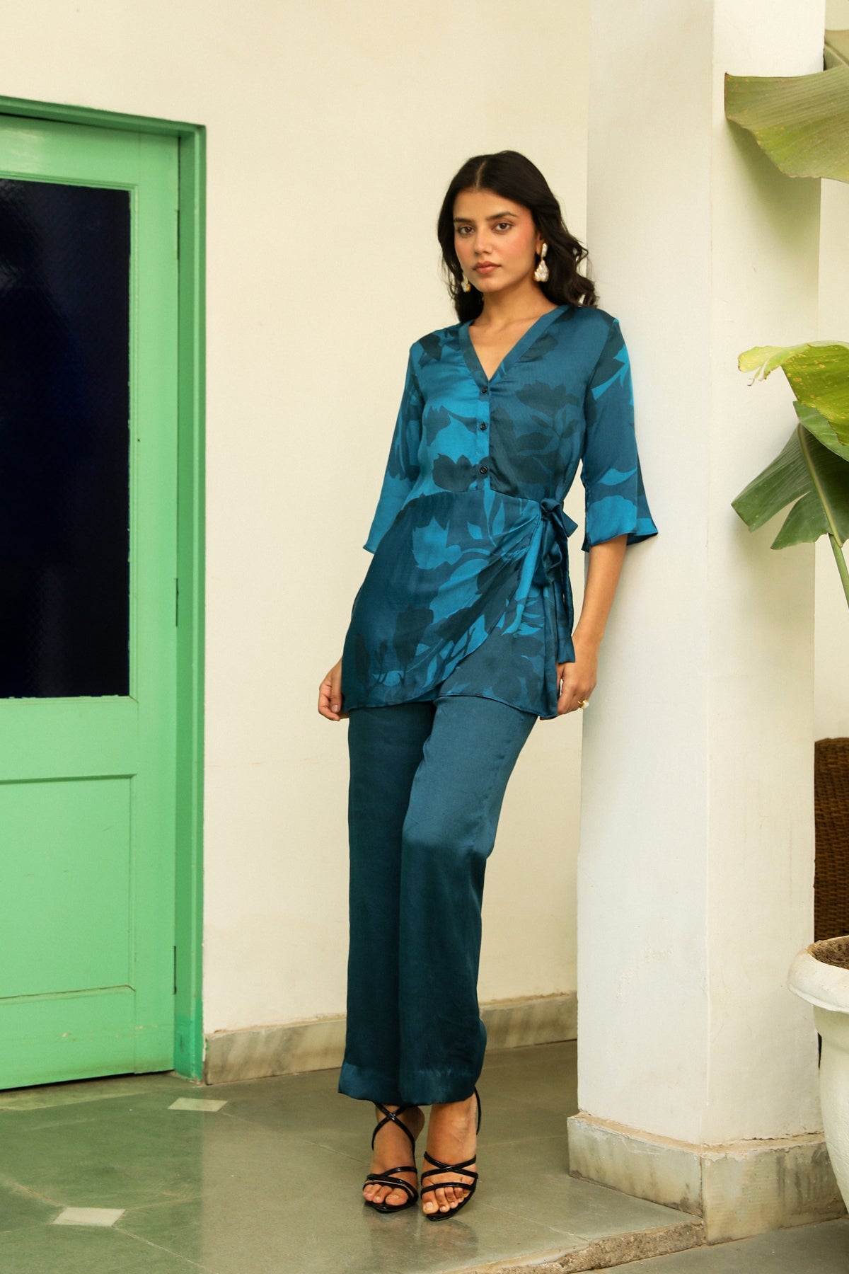 Sanditti Blue Floral Print Co-ord Set