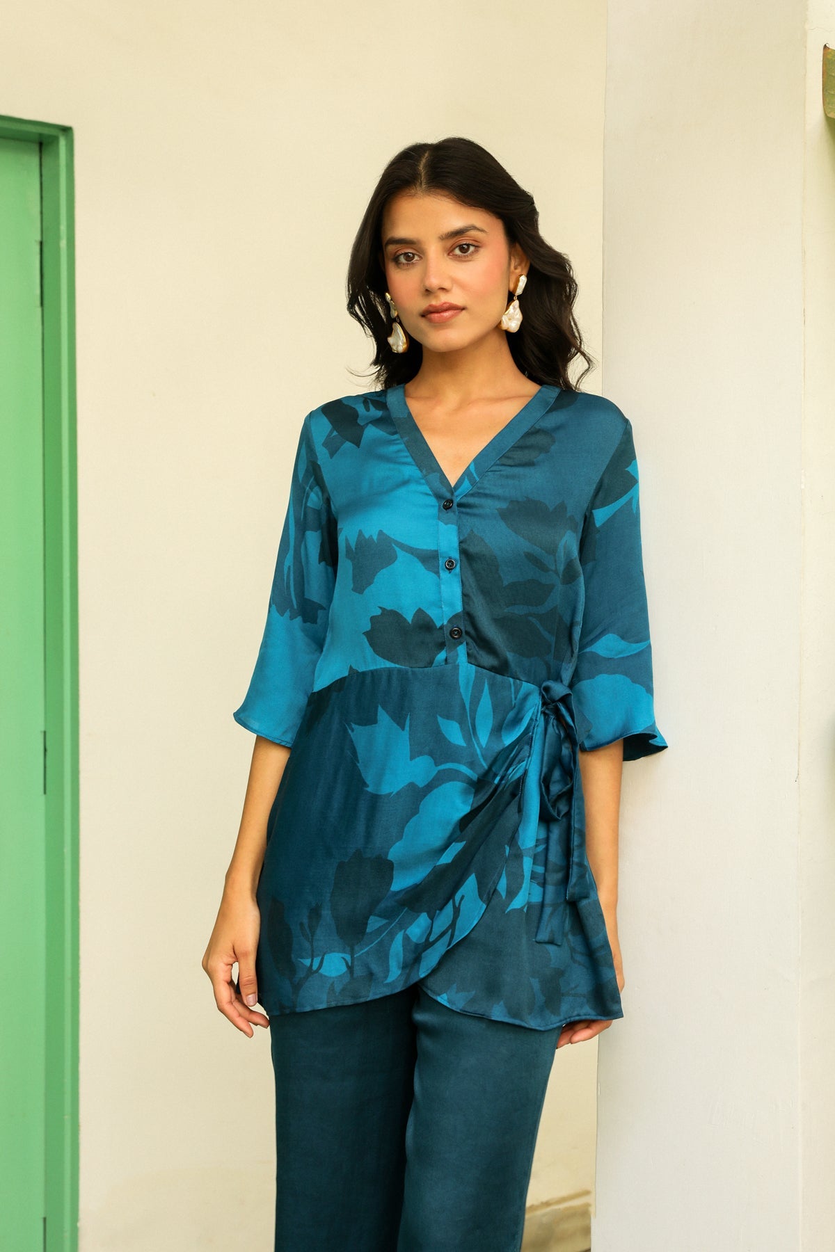 Sanditti Blue Floral Print Co-ord Set