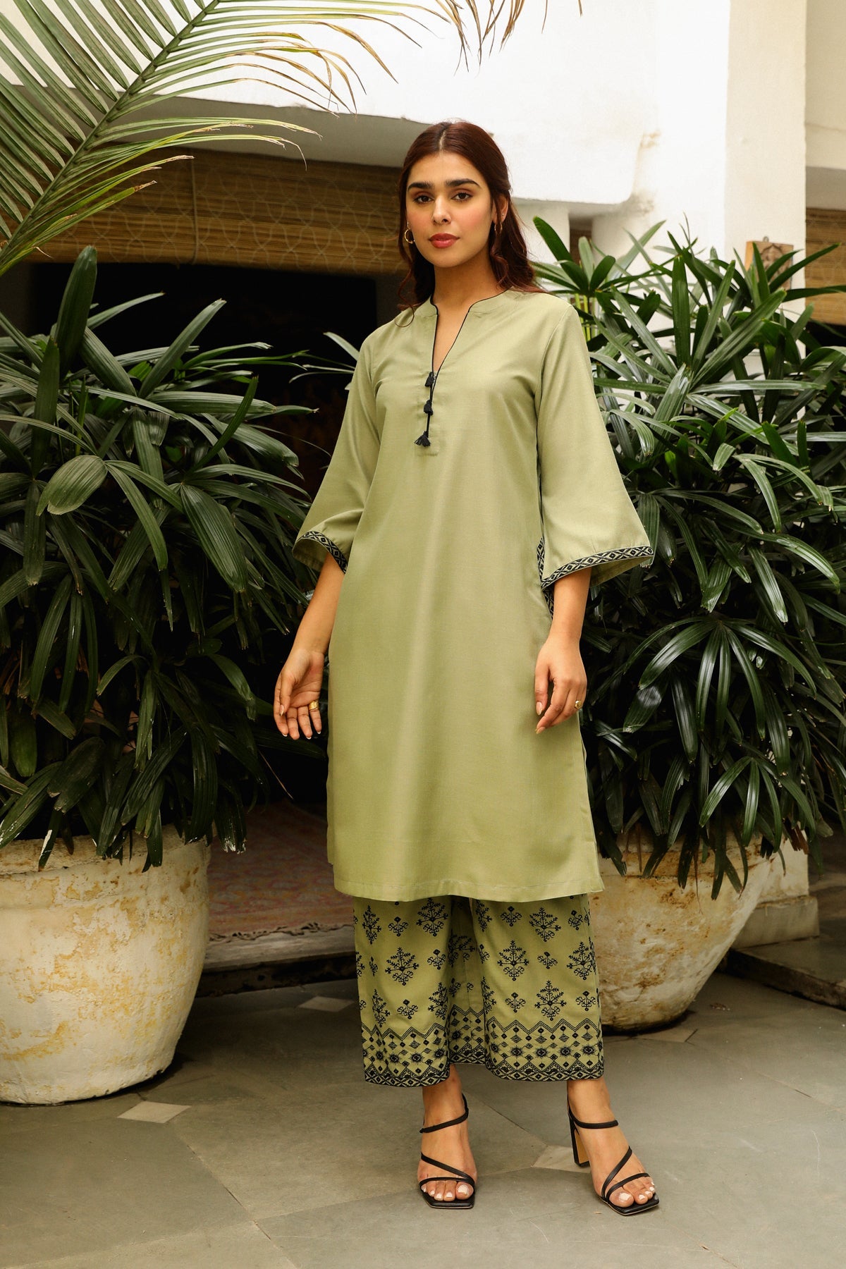 Sanditti Sage Green Embroidered Set