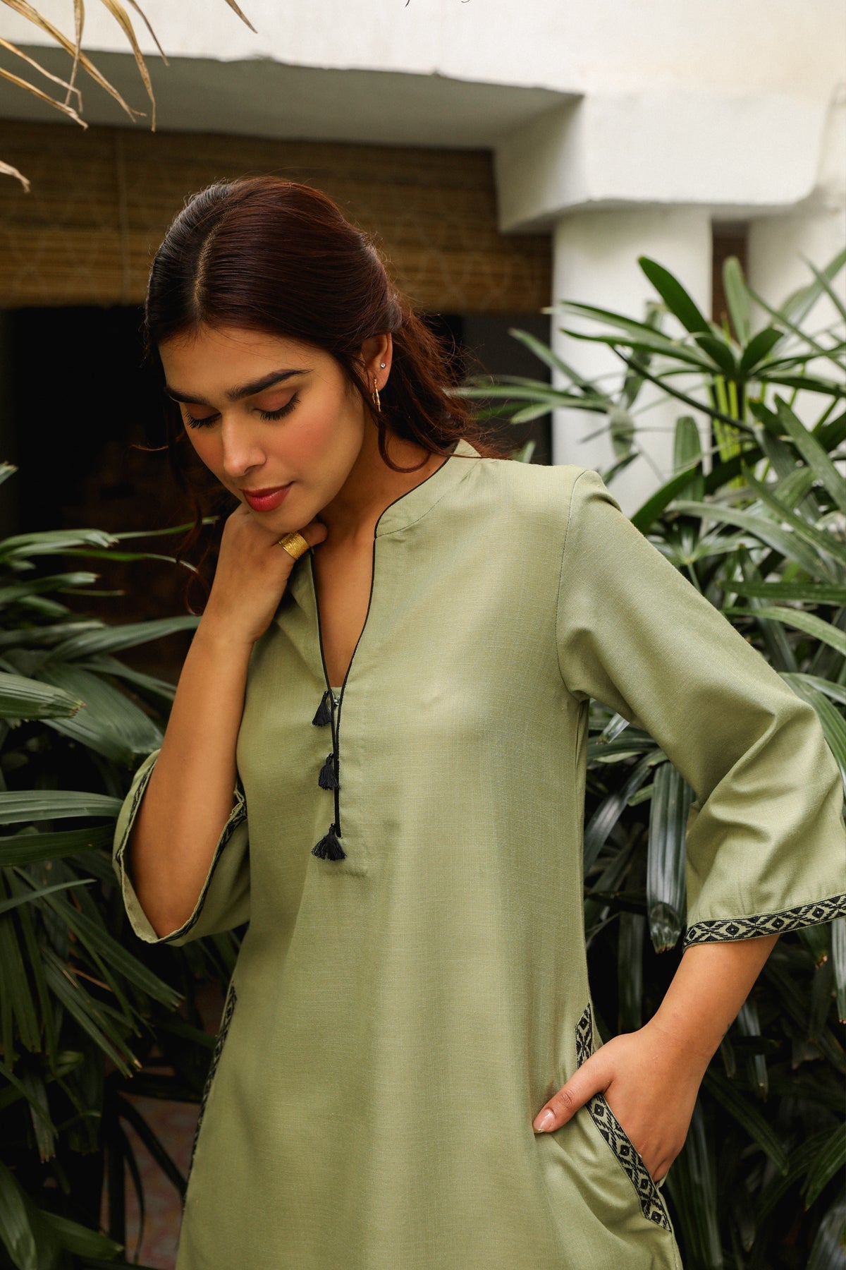 Sanditti Sage Green Embroidered Set