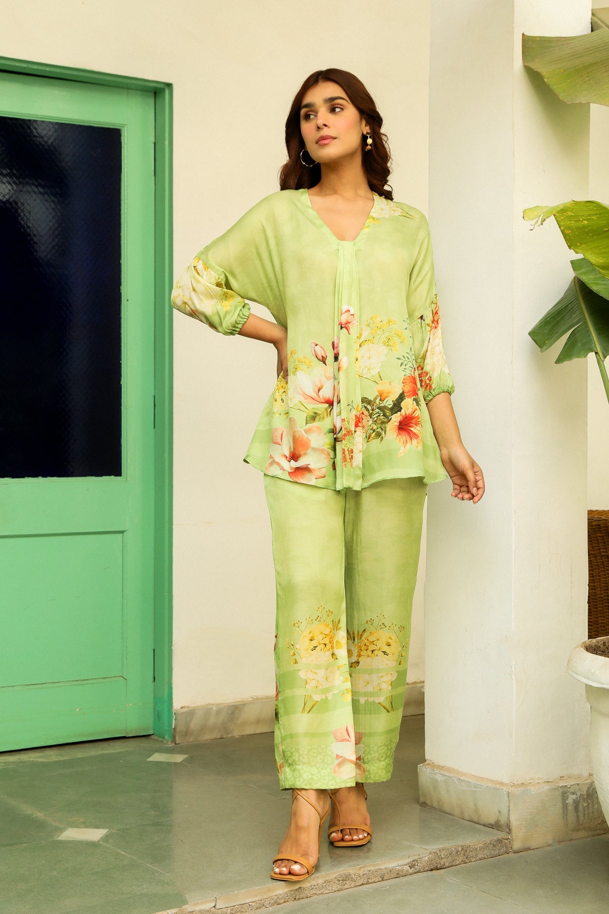Sanditti Blush Green Print Co-ord Set