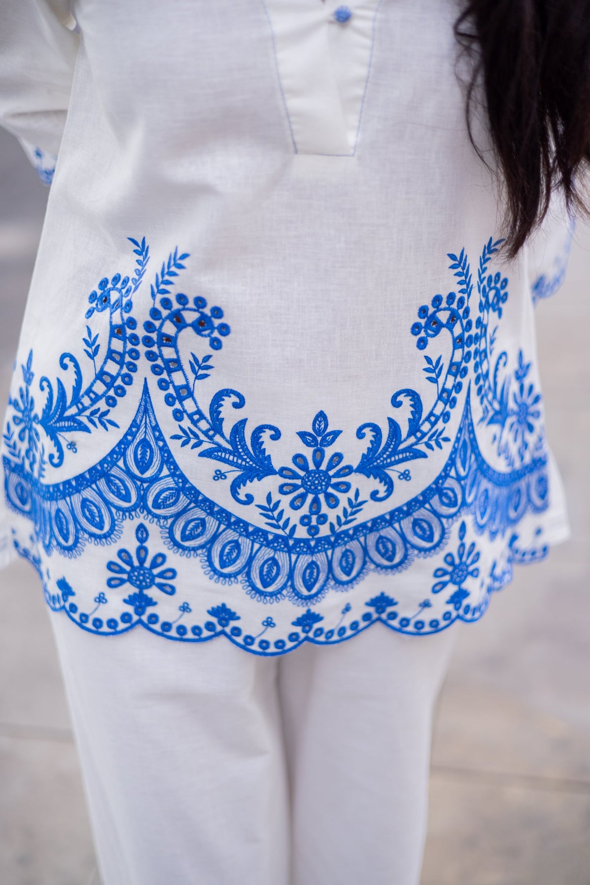Sanditti Azure Embroidered Set