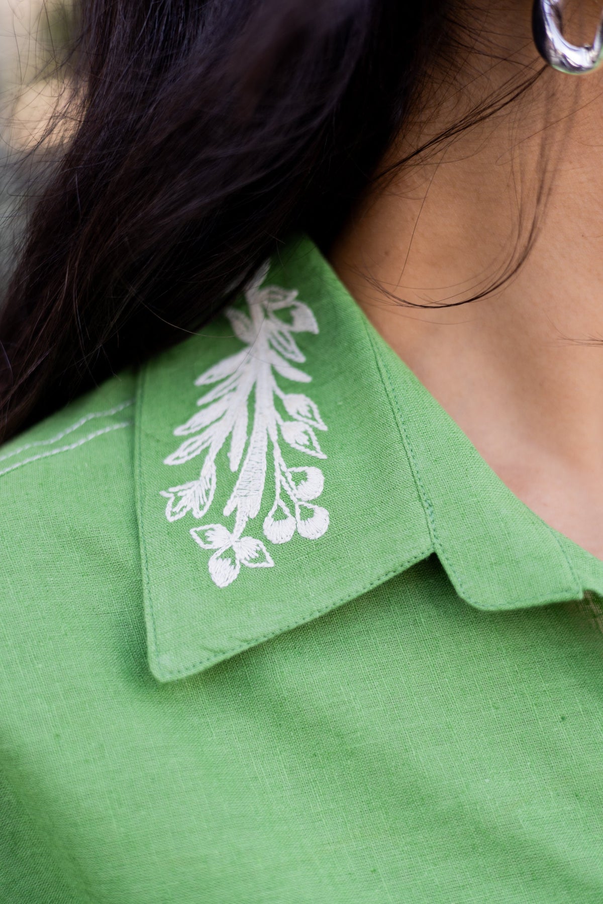 Sanditti Green Broderie Linen Set
