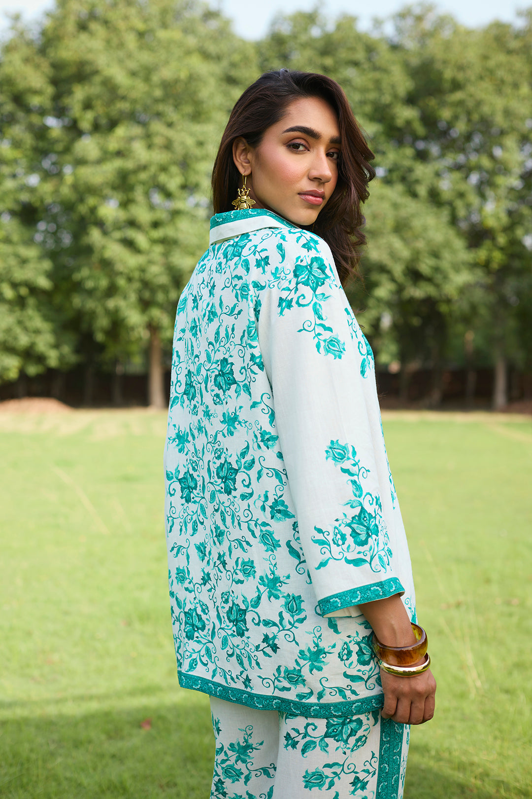Sanditti Aqua Printed Linen Set