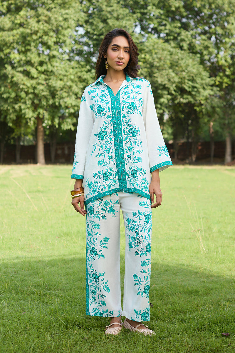 Sanditti Aqua Printed Linen Set