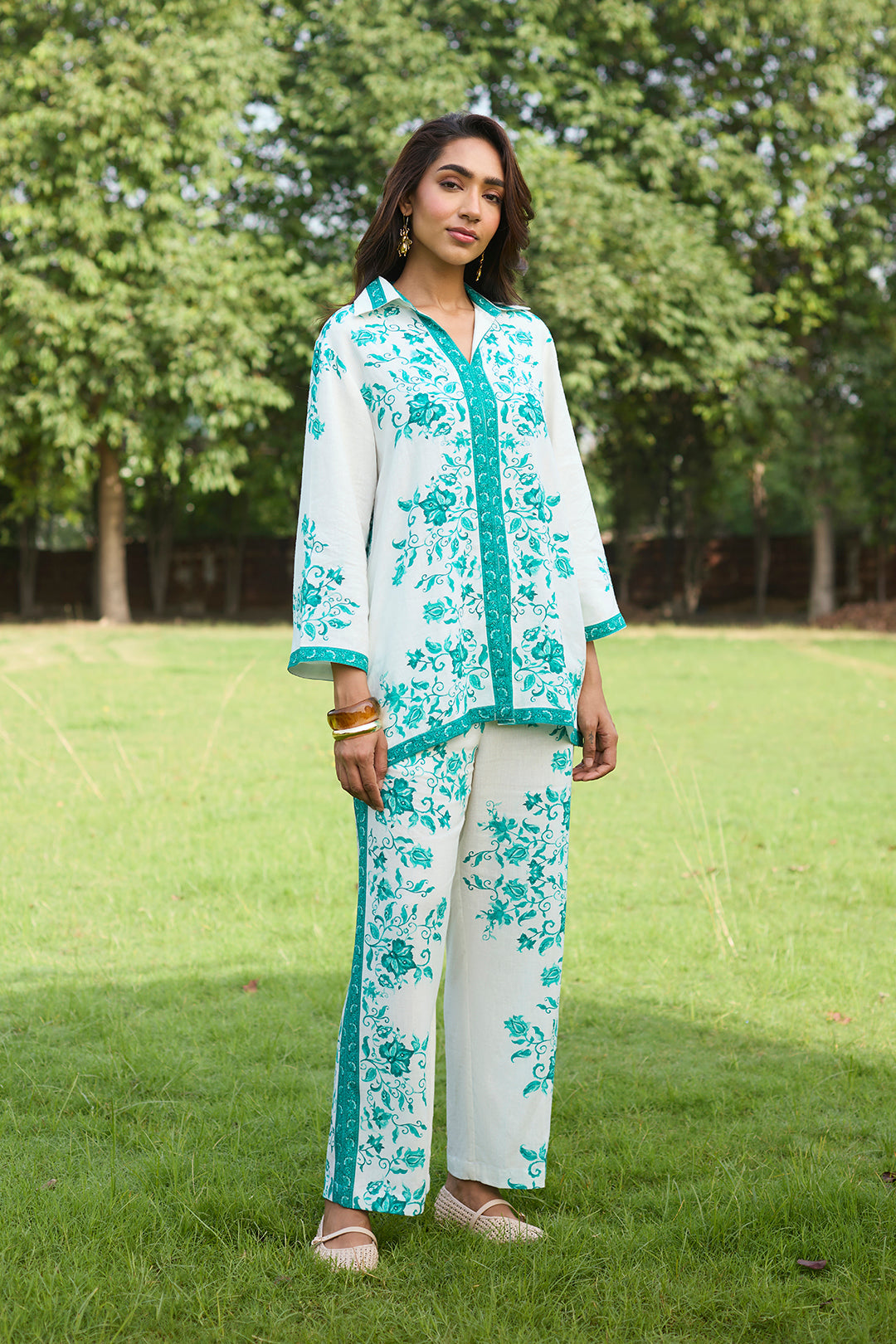 Sanditti Aqua Printed Linen Set