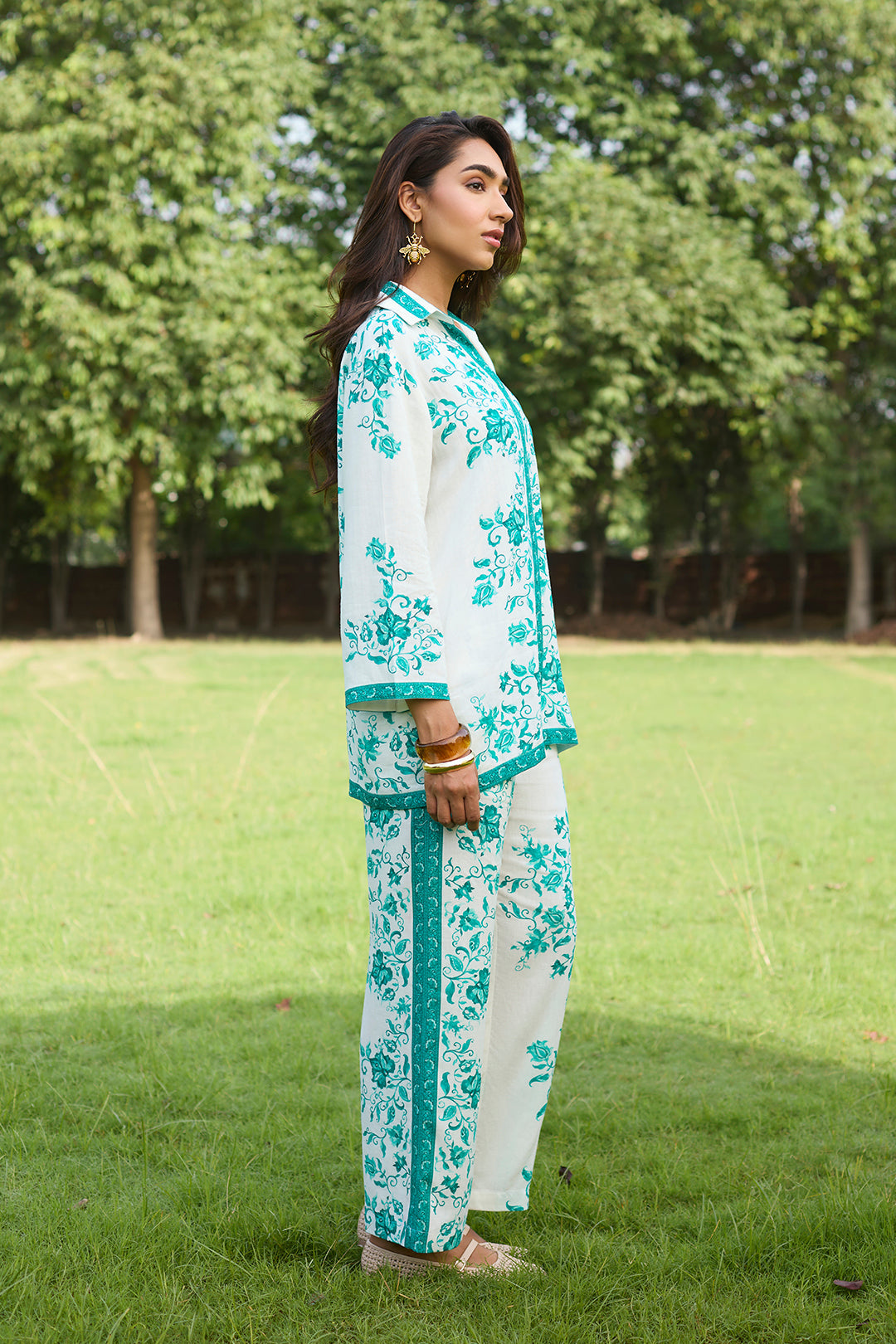 Sanditti Aqua Printed Linen Set
