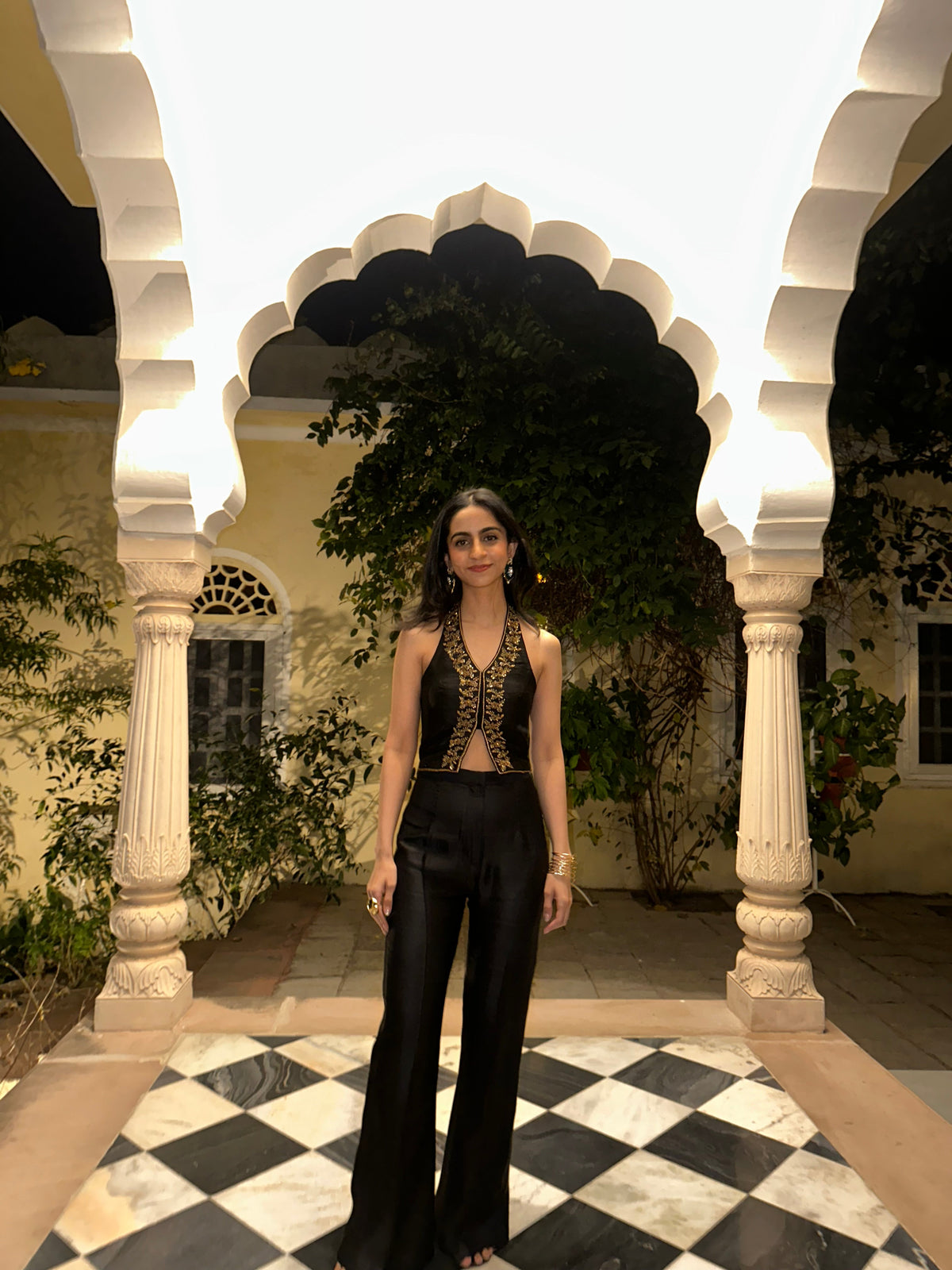 Sanditti Pure Raw Silk Hand Embroidered Waist Coat Set