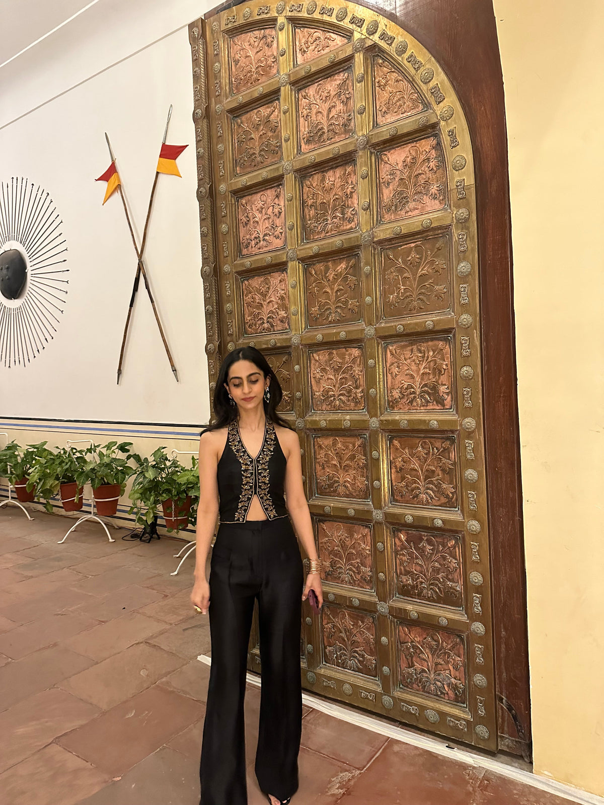 Sanditti Pure Raw Silk Hand Embroidered Waist Coat Set