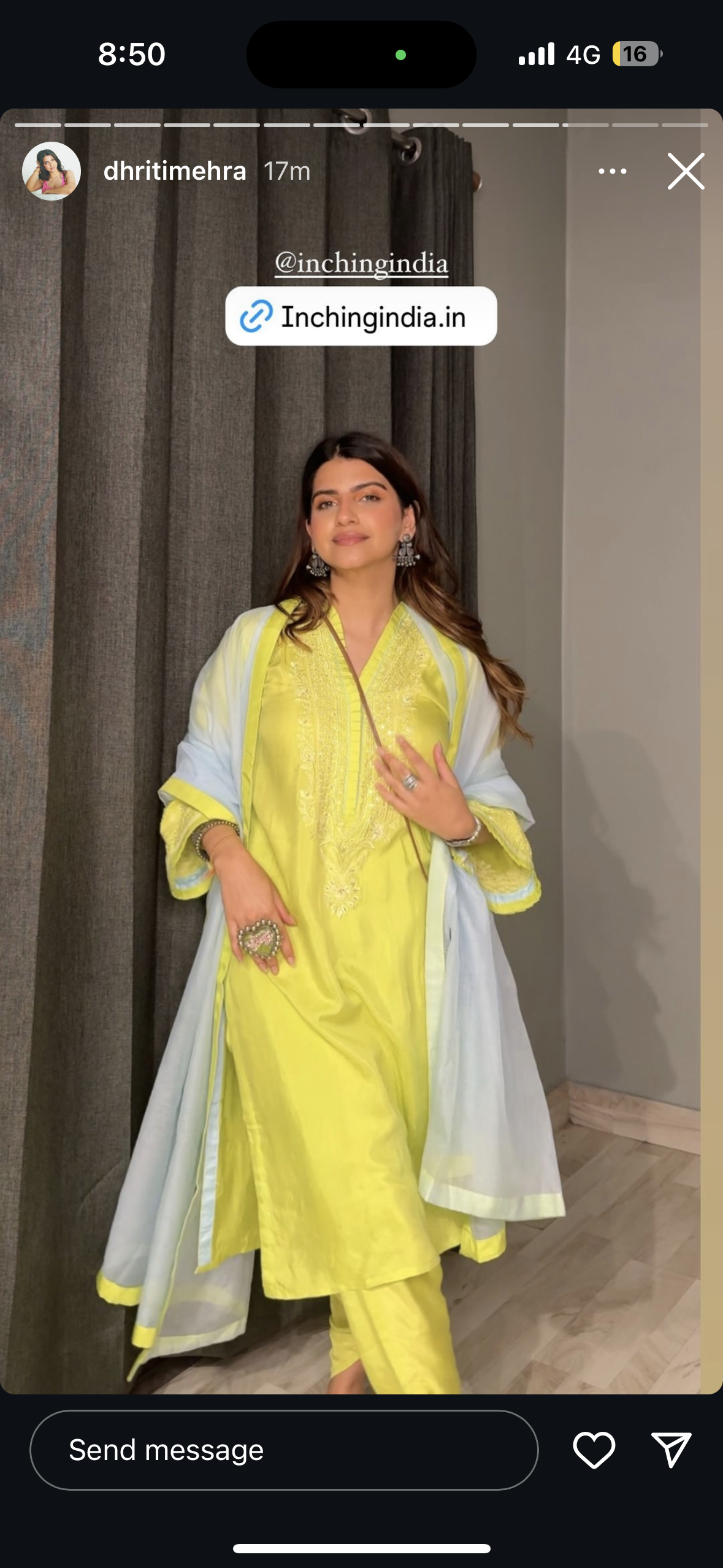 Sanditti Contrast Lime Embroidered Set