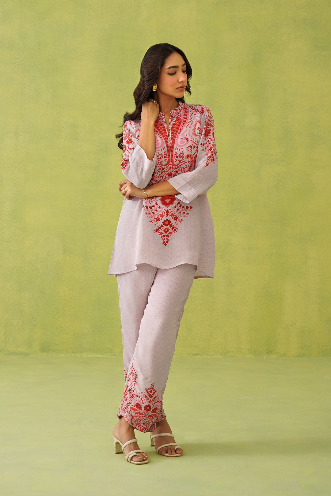 Sanditti Pink Paisley Printed Set