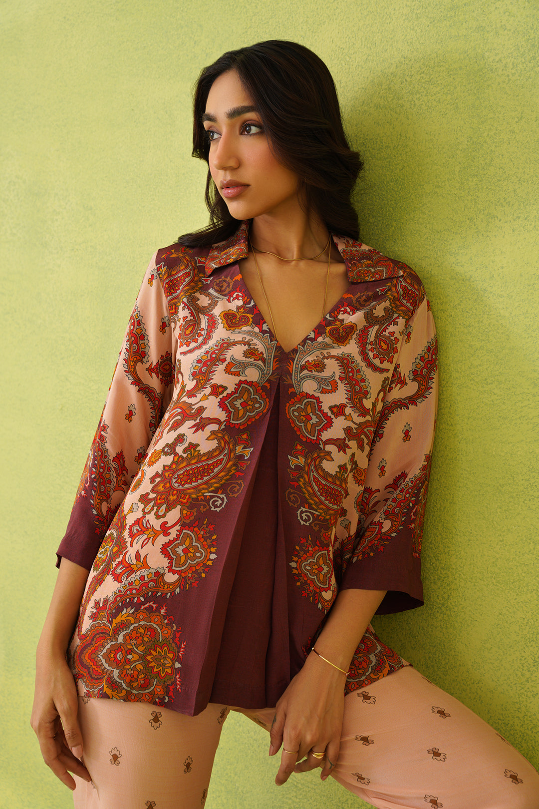 Sanditti Rust-Beige Printed Set