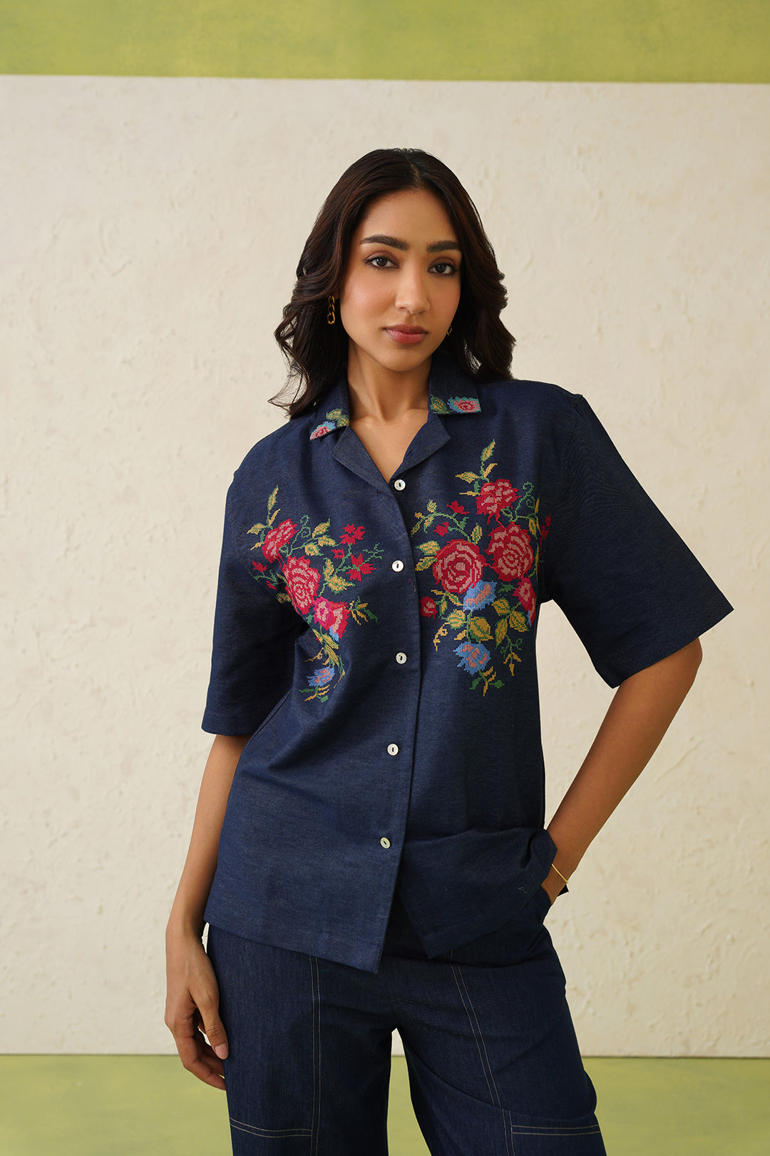 Sanditti Indigo Bloom Denim Set