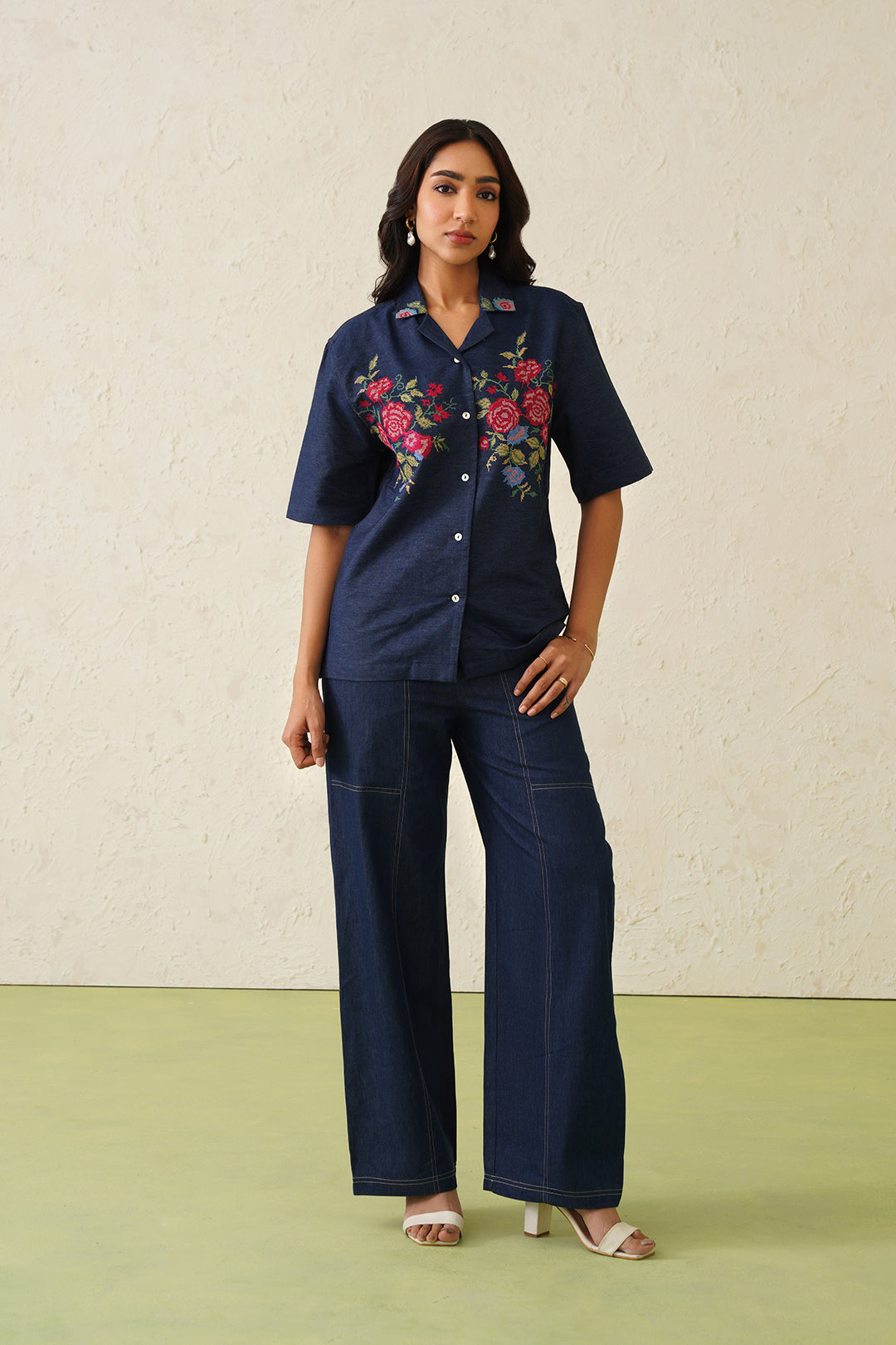 Sanditti Indigo Bloom Denim Set