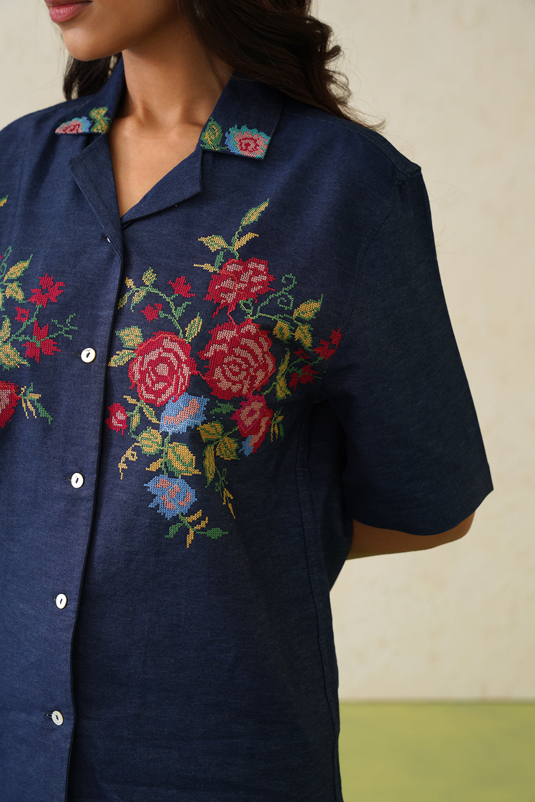 Sanditti Indigo Bloom Denim Set