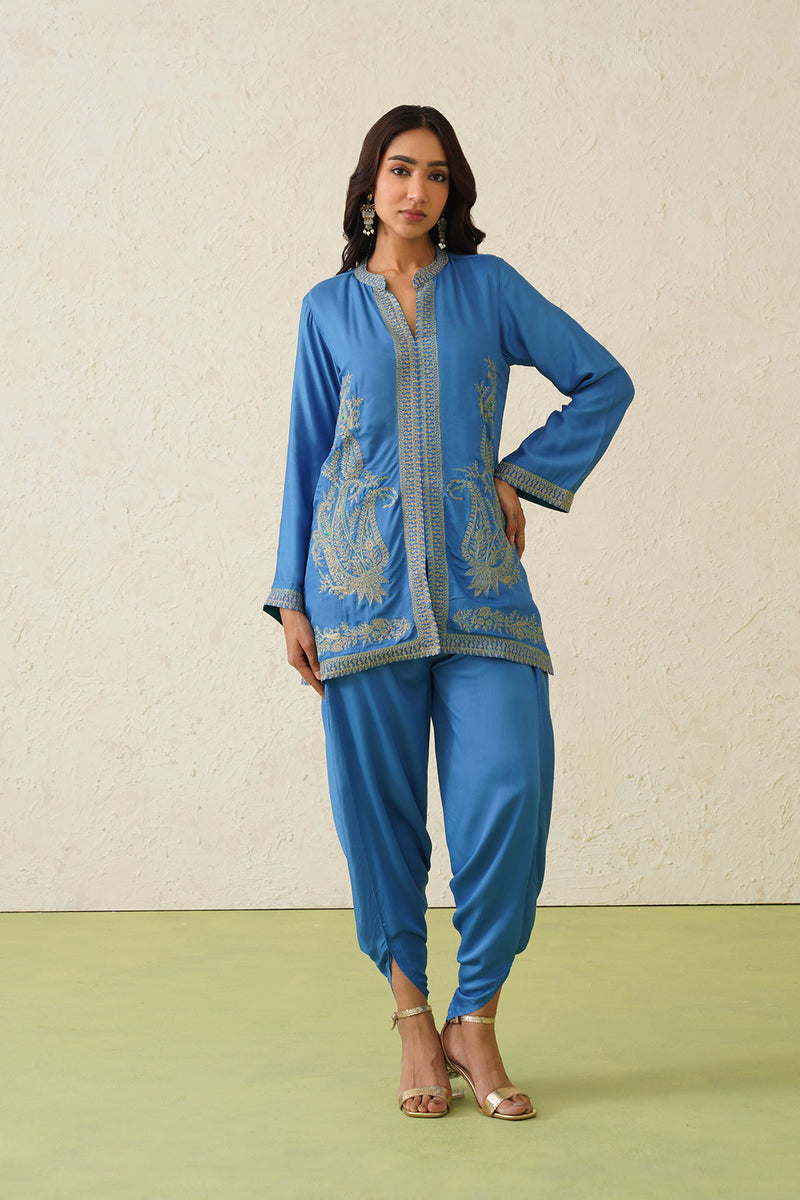Sanditti Cobalt Paisley Dhoti Set