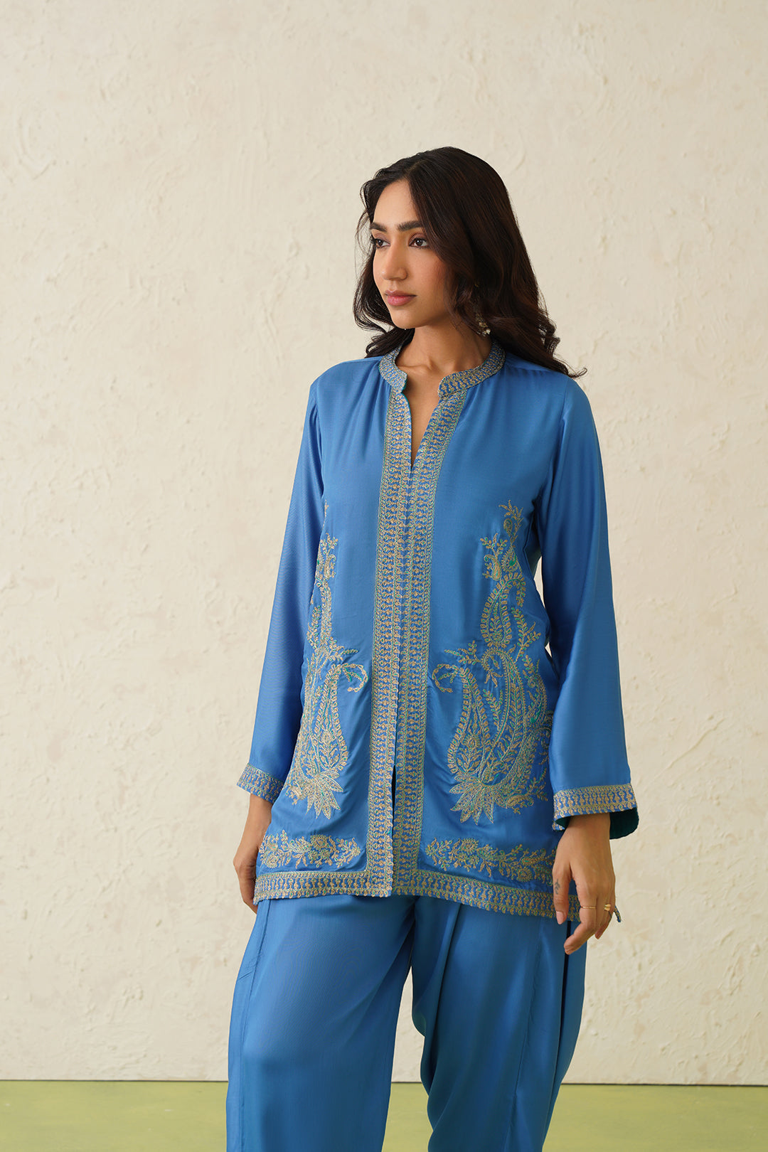 Sanditti Cobalt Paisley Dhoti Set