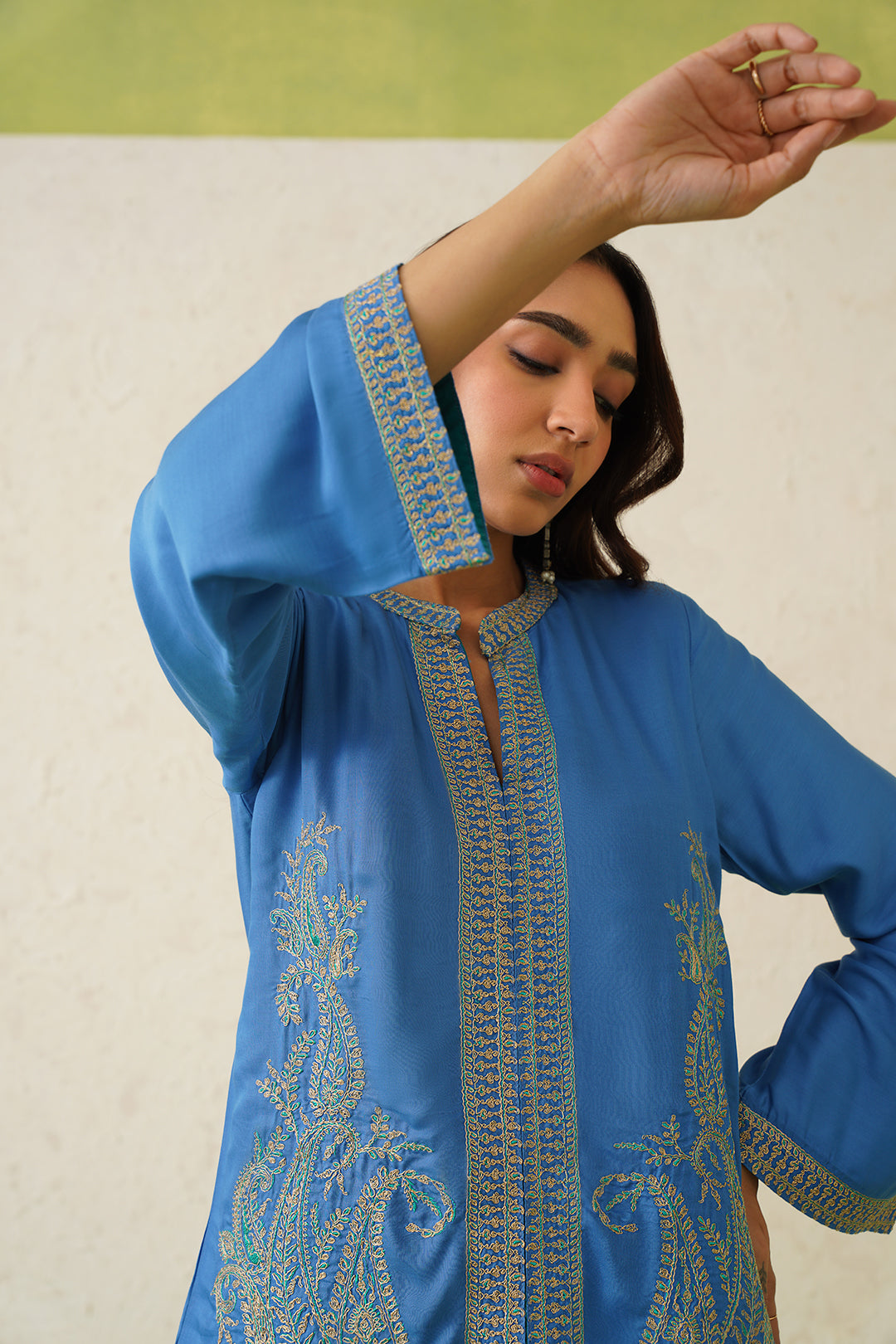 Sanditti Cobalt Paisley Dhoti Set