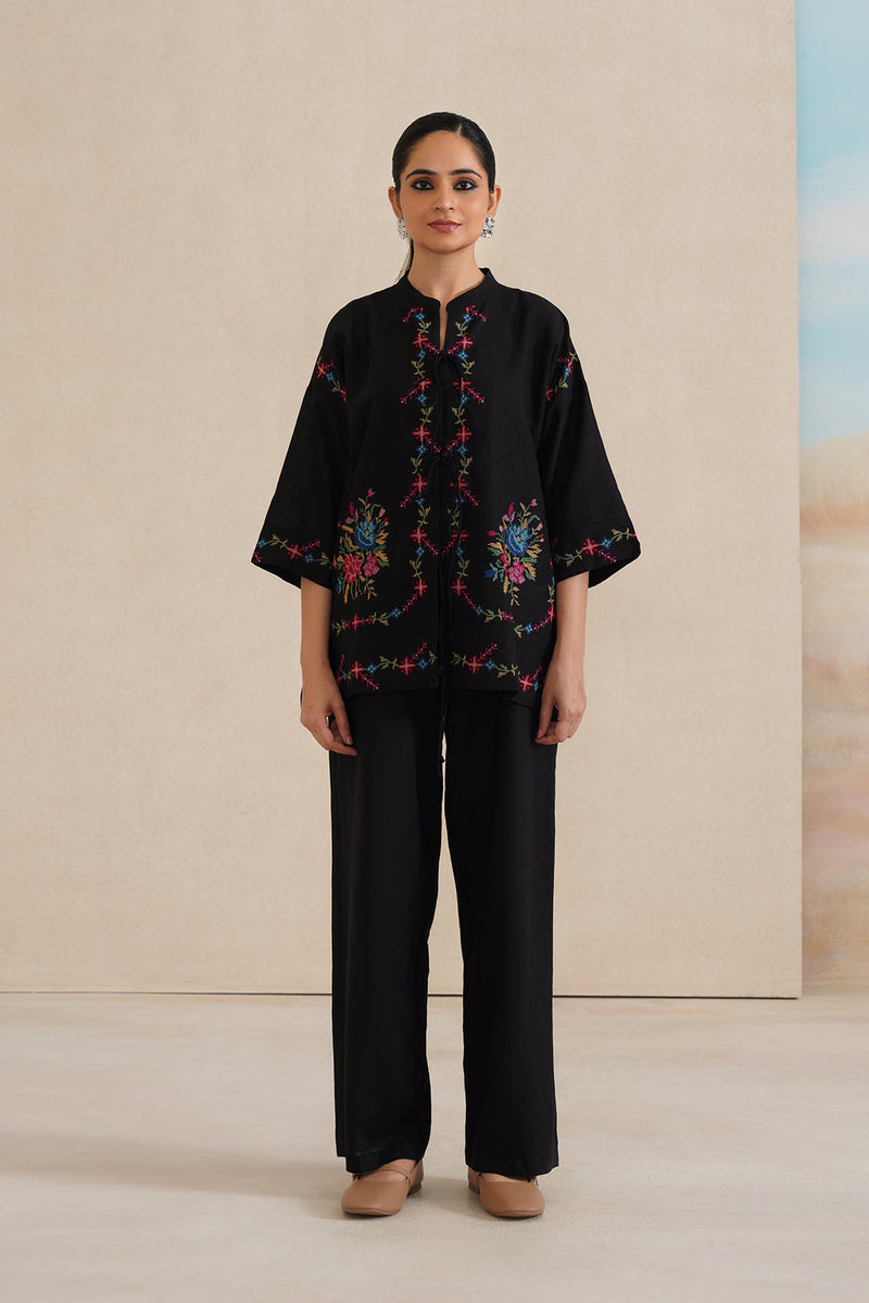 Sanditti Mehak Noir Cross Stitch Co-ord Set