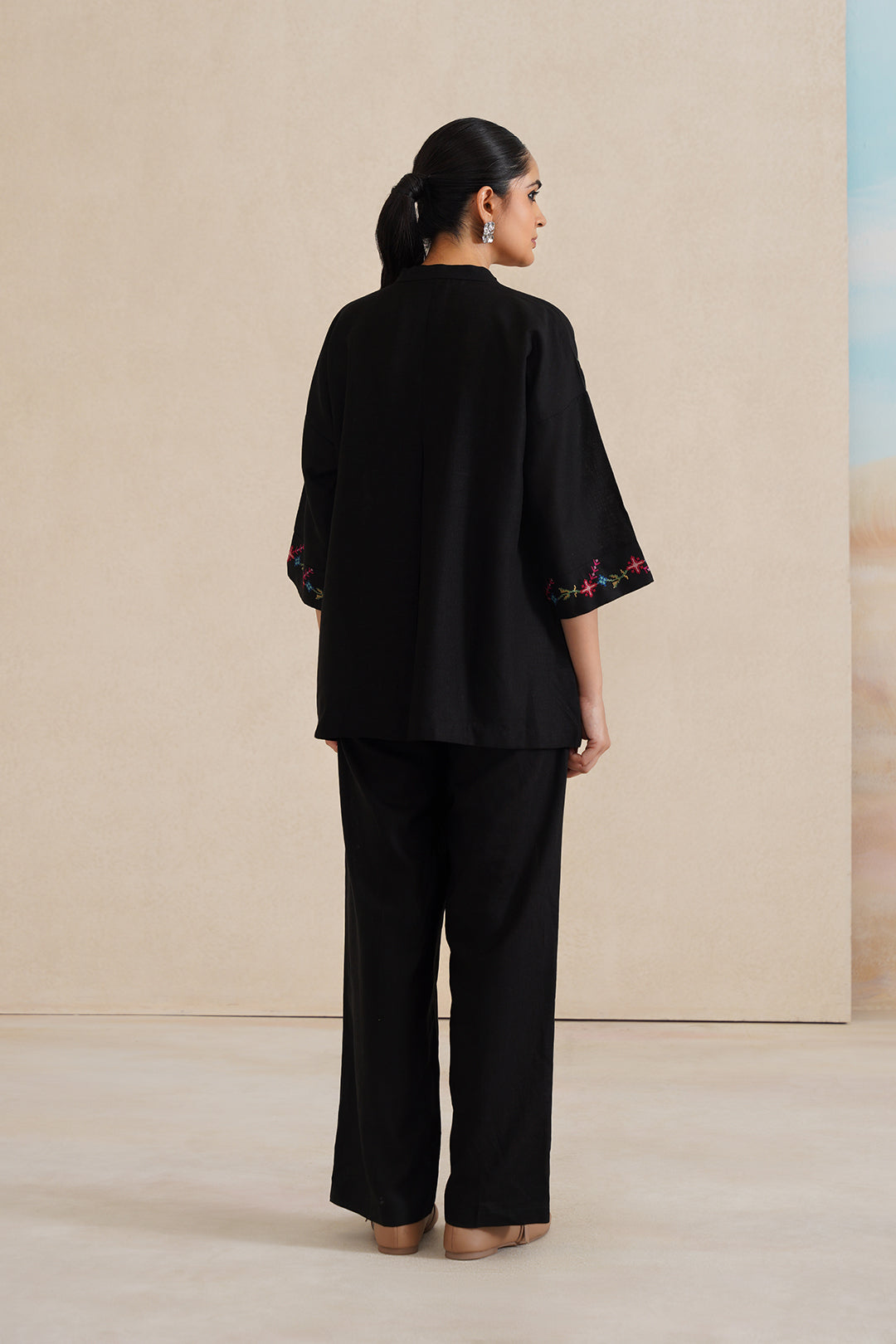 Sanditti Mehak Noir Cross Stitch Co-ord Set