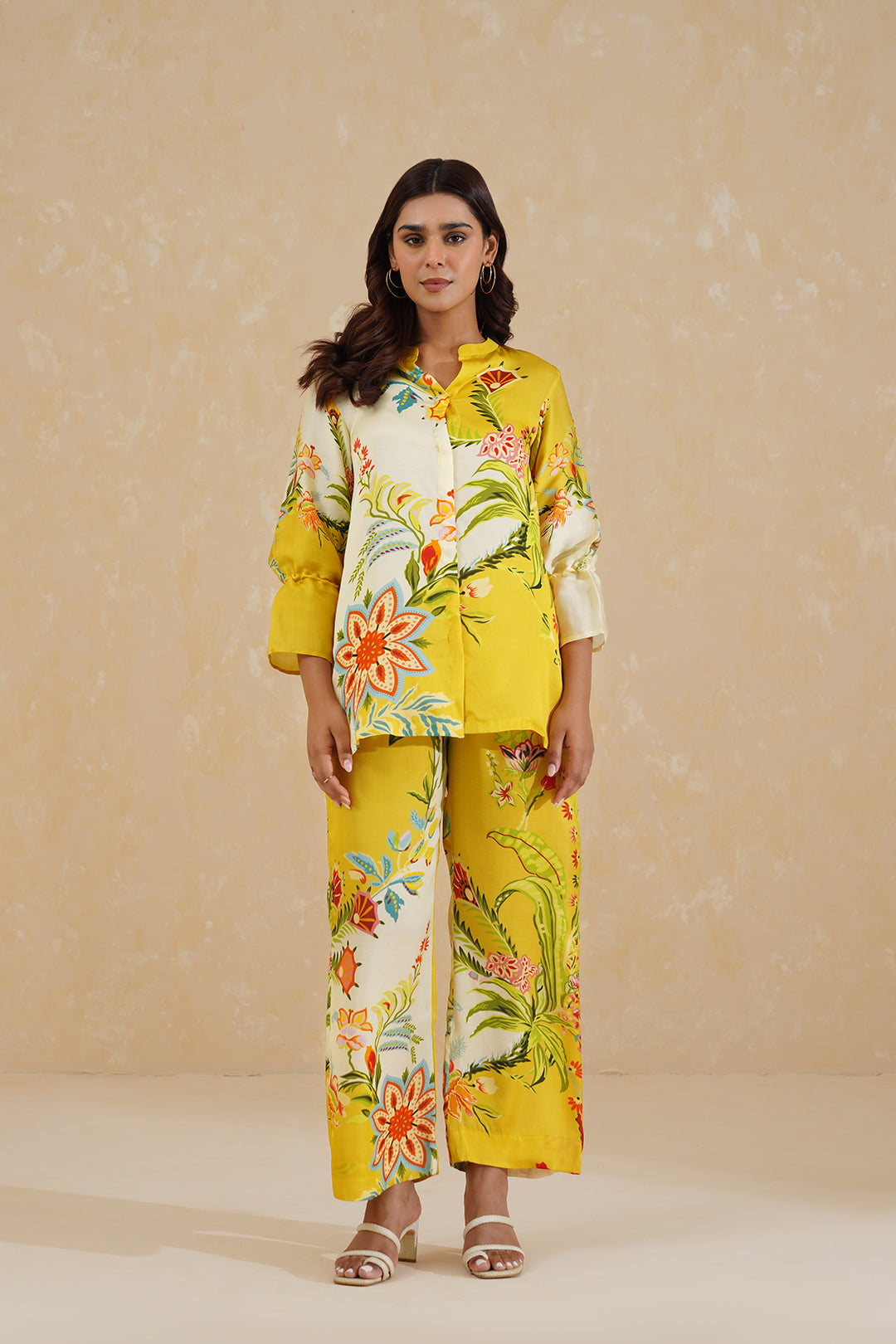 Sanditti Yellow Cream Floral Printed Co-ord Set