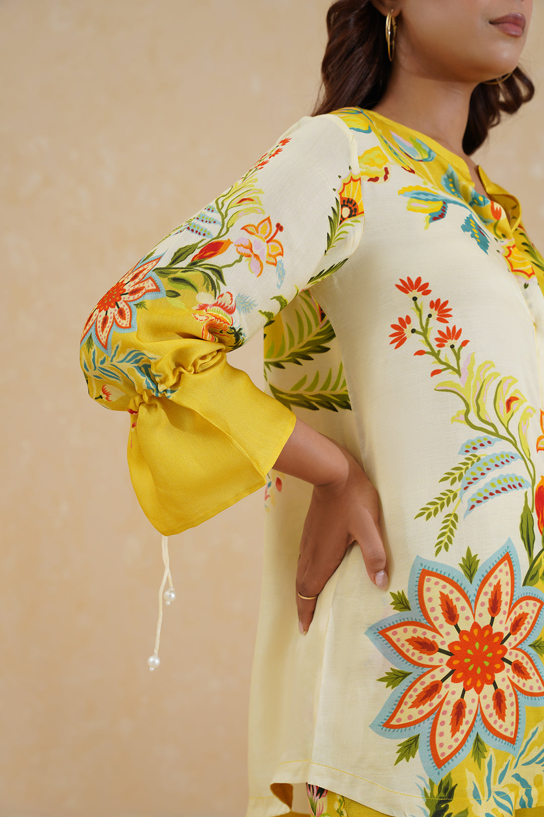 Sanditti Yellow Cream Floral Printed Co-ord Set