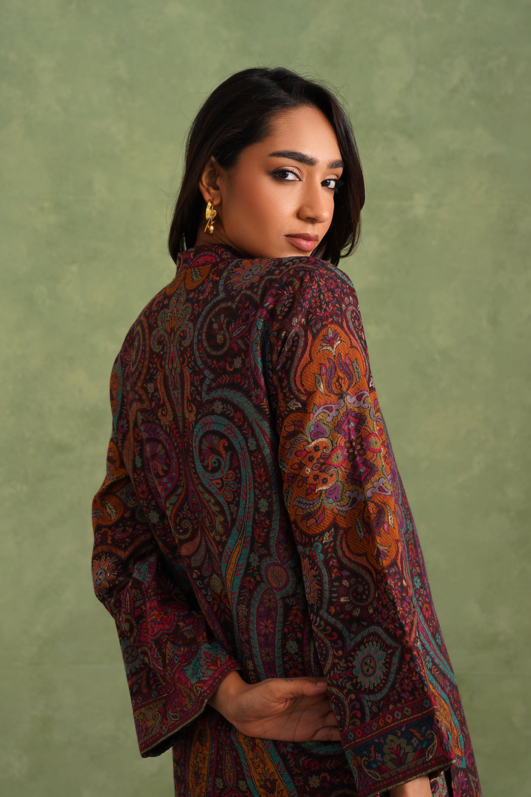 Sanditti Wine Zari Kaani Set