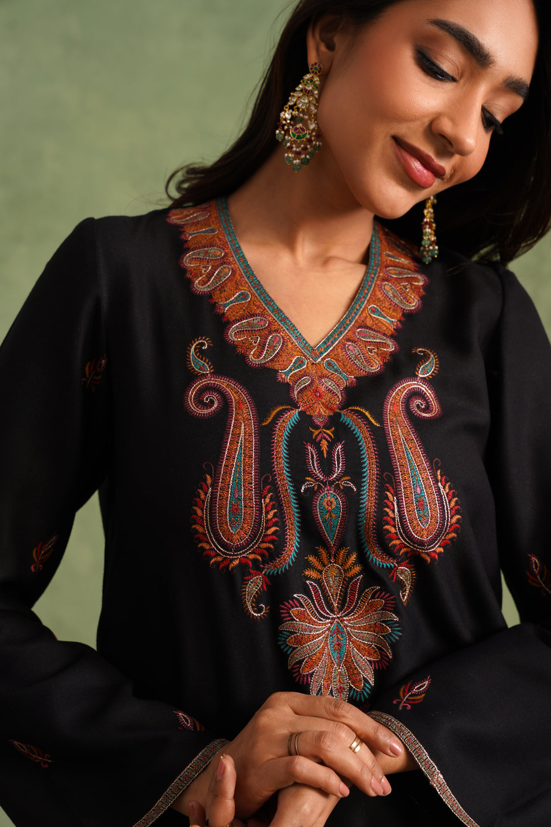 Sanditti Aafreen Black Embroidered Harem Set