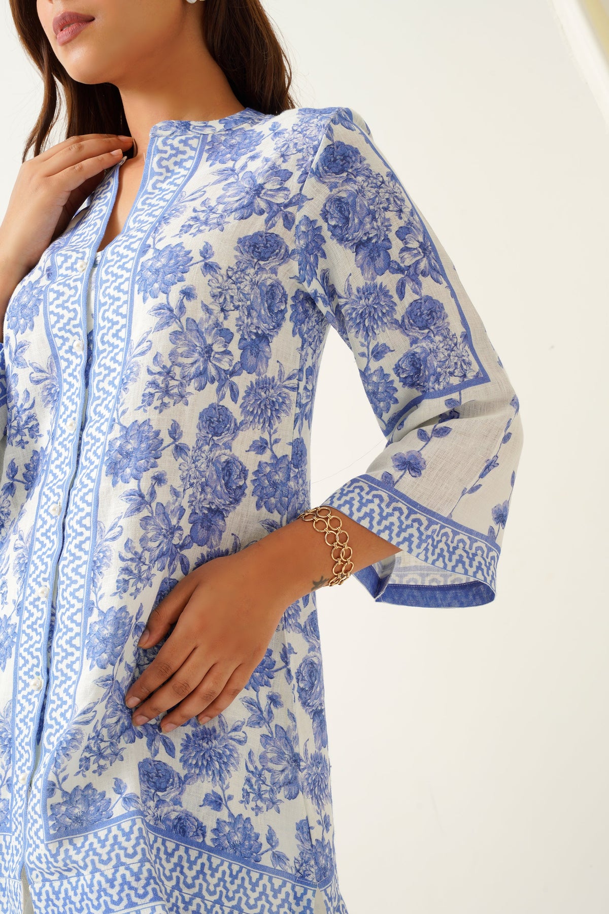 Sanditti Blue Printed Linen Set