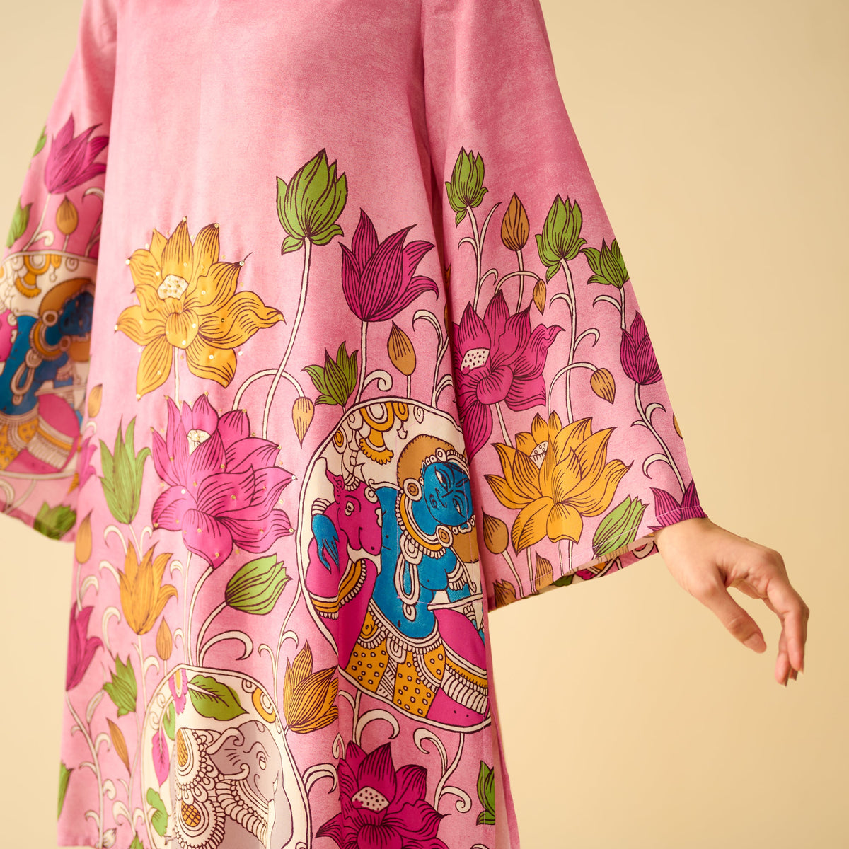 Sanditti Lily Modal Hand Embroidered Coord Set - Pink