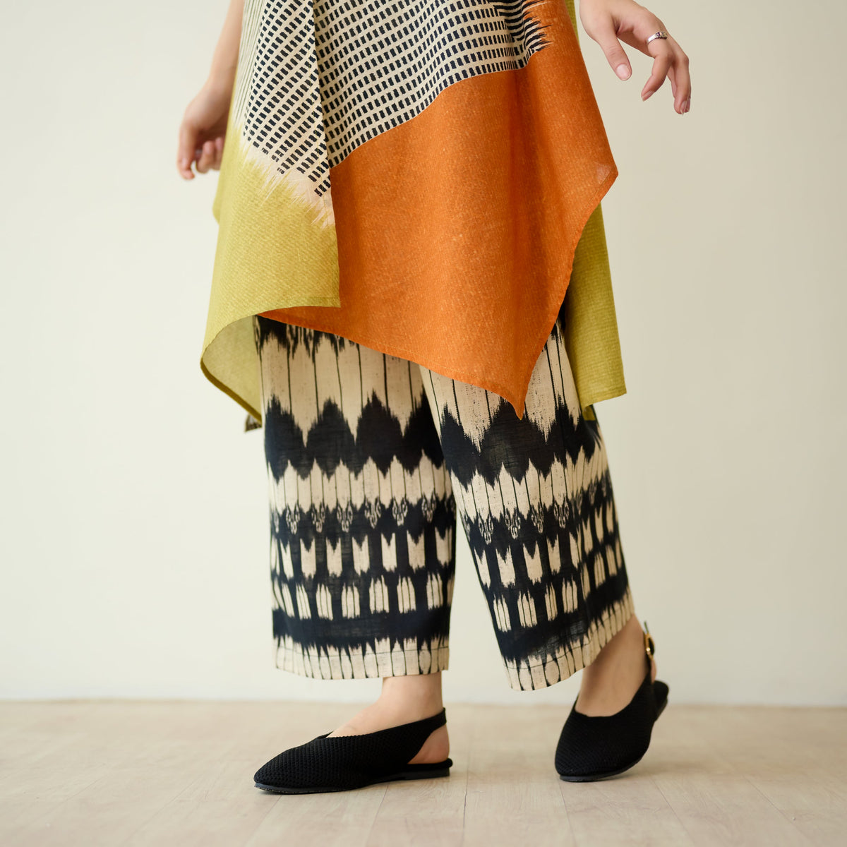 Sanditti Mix and Match Slub Cotton Shrug Set - Tangerine & Heena