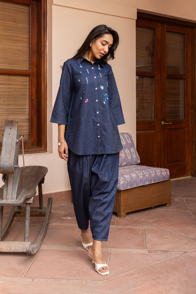 Sanditti Ziya Denim Lego Embroidered Set