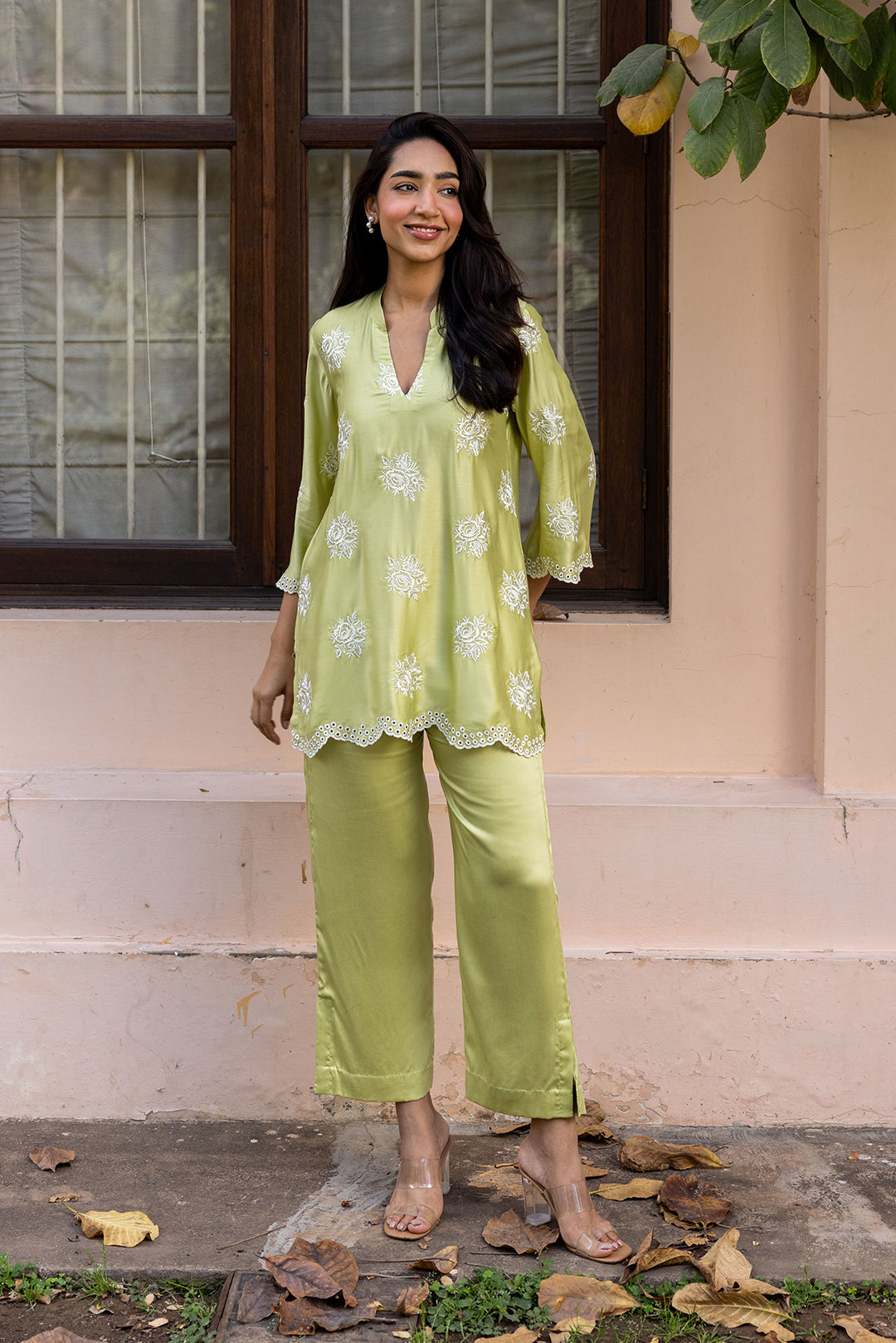 Sanditti Ziya Green Broderie Set
