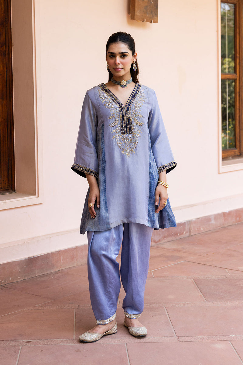 Sanditti Ziya Icy Lilac Tissue Hand Embroidered Set