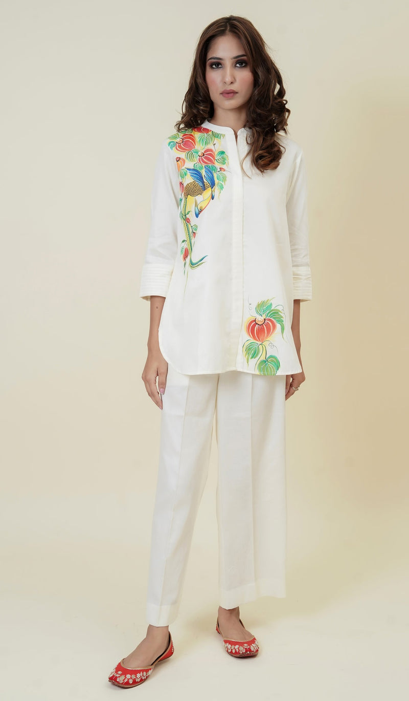 Sanditti Cream Hand-Painted Co-Ord Set