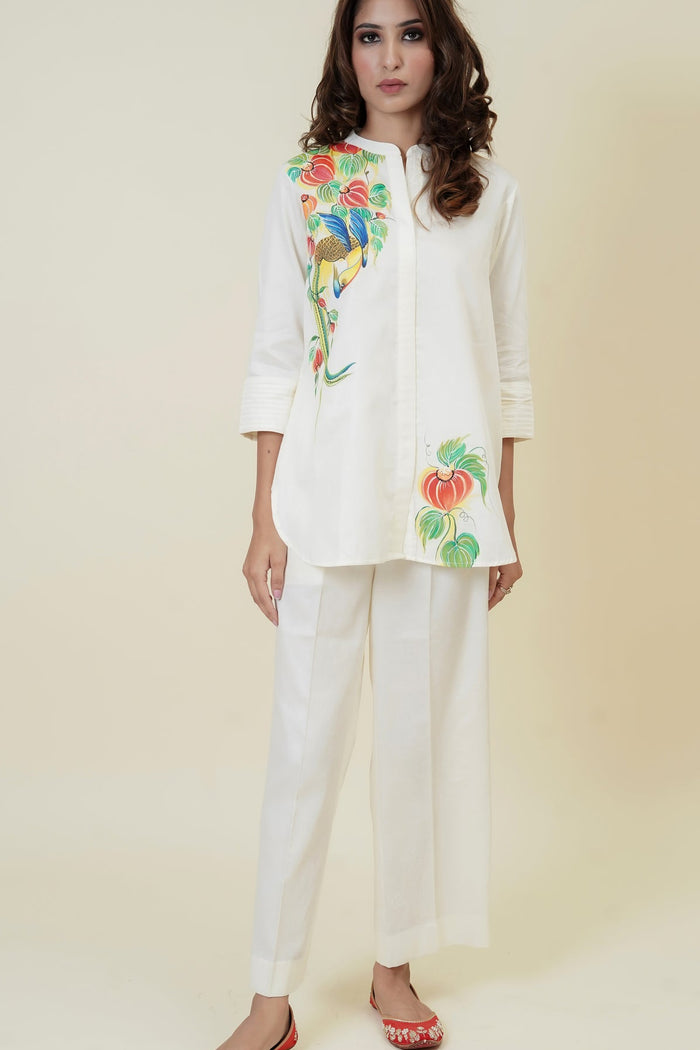 Sanditti Cream Hand-Painted Co-Ord Set