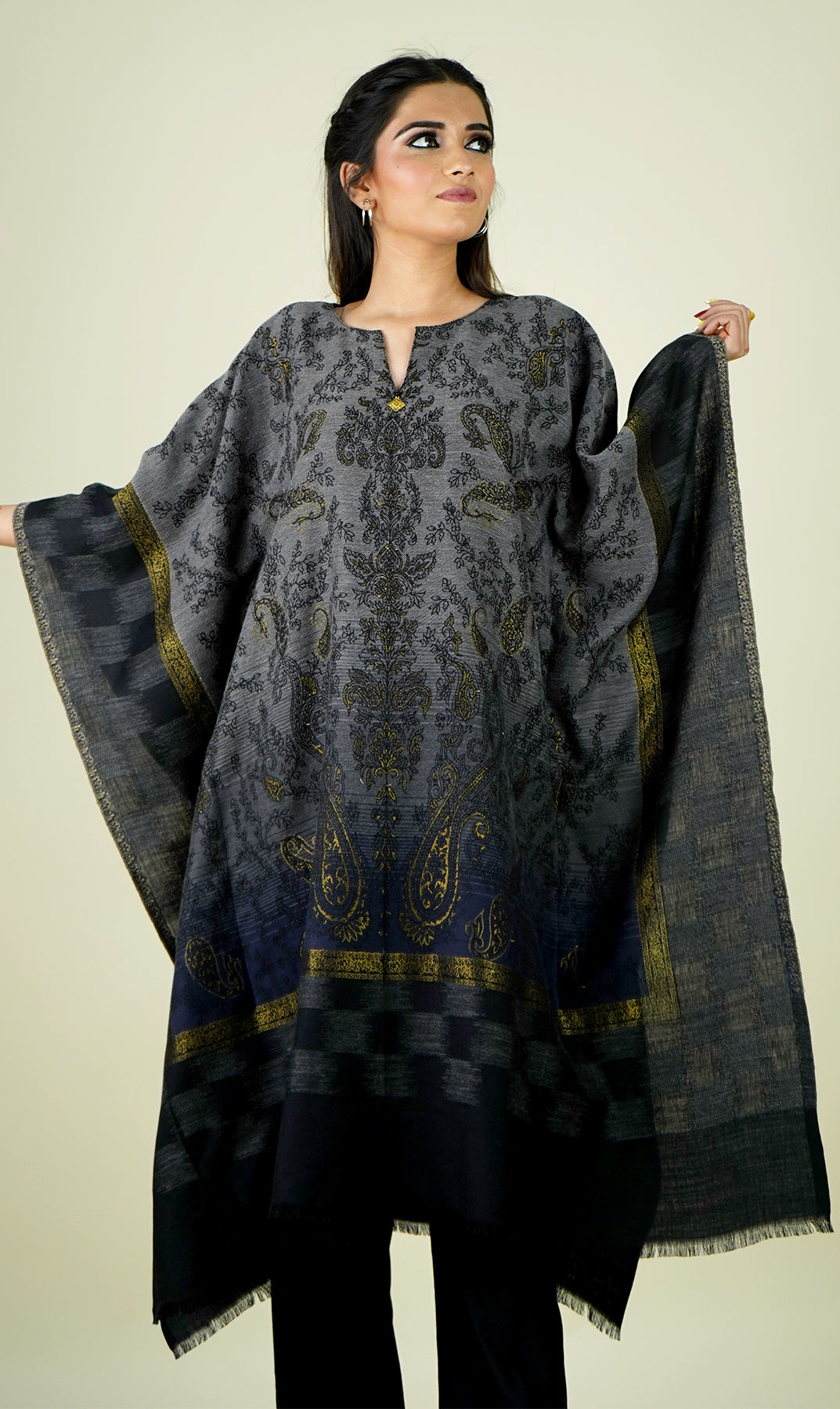 Sanditti Woollen 0mbre Kaftan