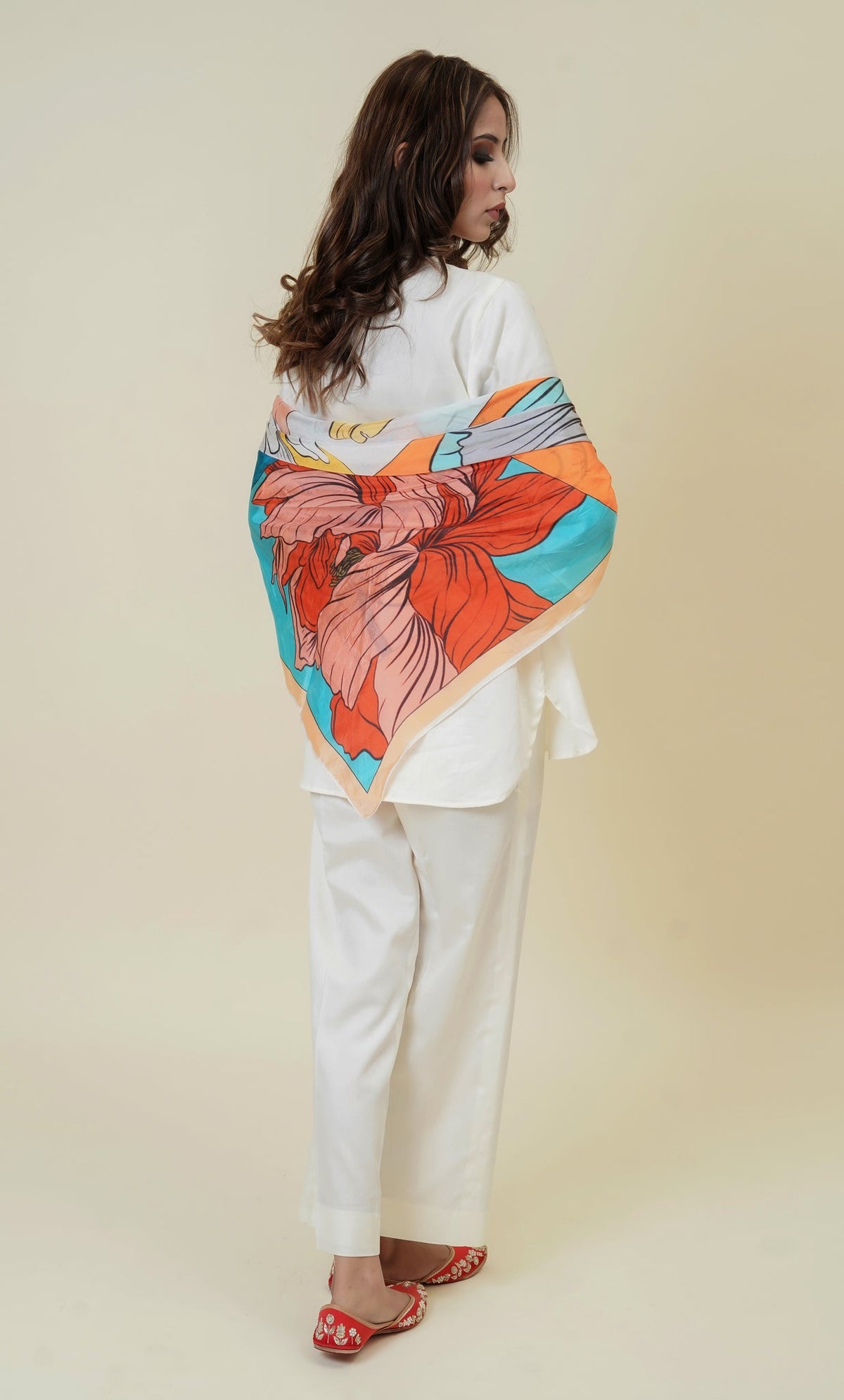 Sanditti Cream Hand-Painted Co-Ord Set