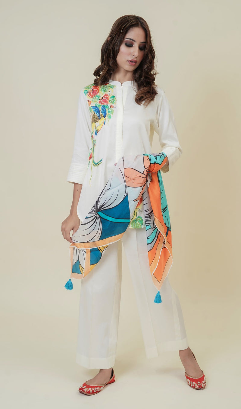 Sanditti Cream Hand-Painted Co-Ord Set