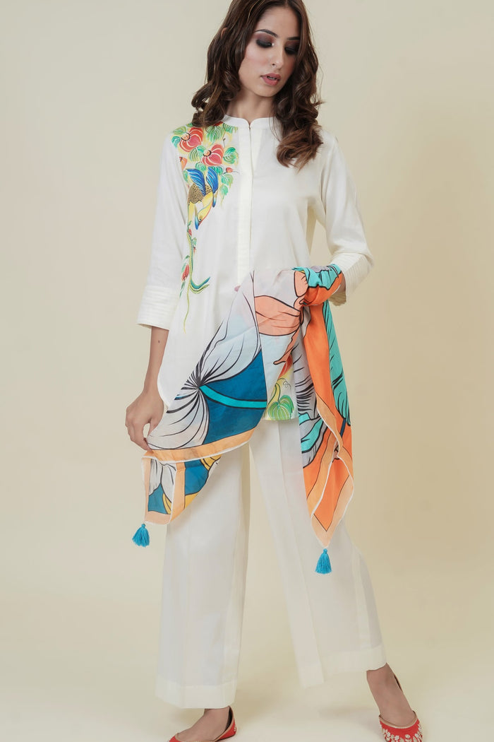 Sanditti Cream Hand-Painted Co-Ord Set