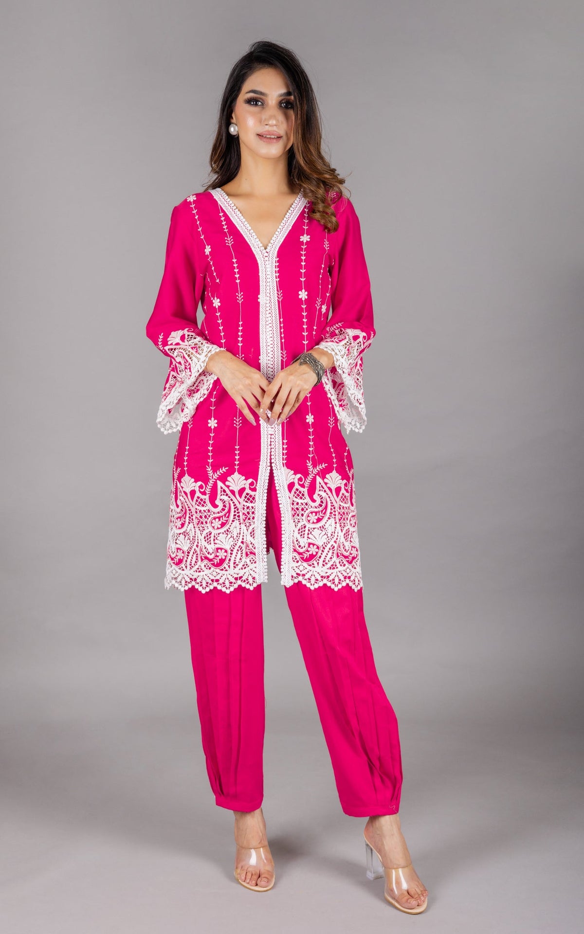 Sanditti Umang Hot Pink Set with Dupatta