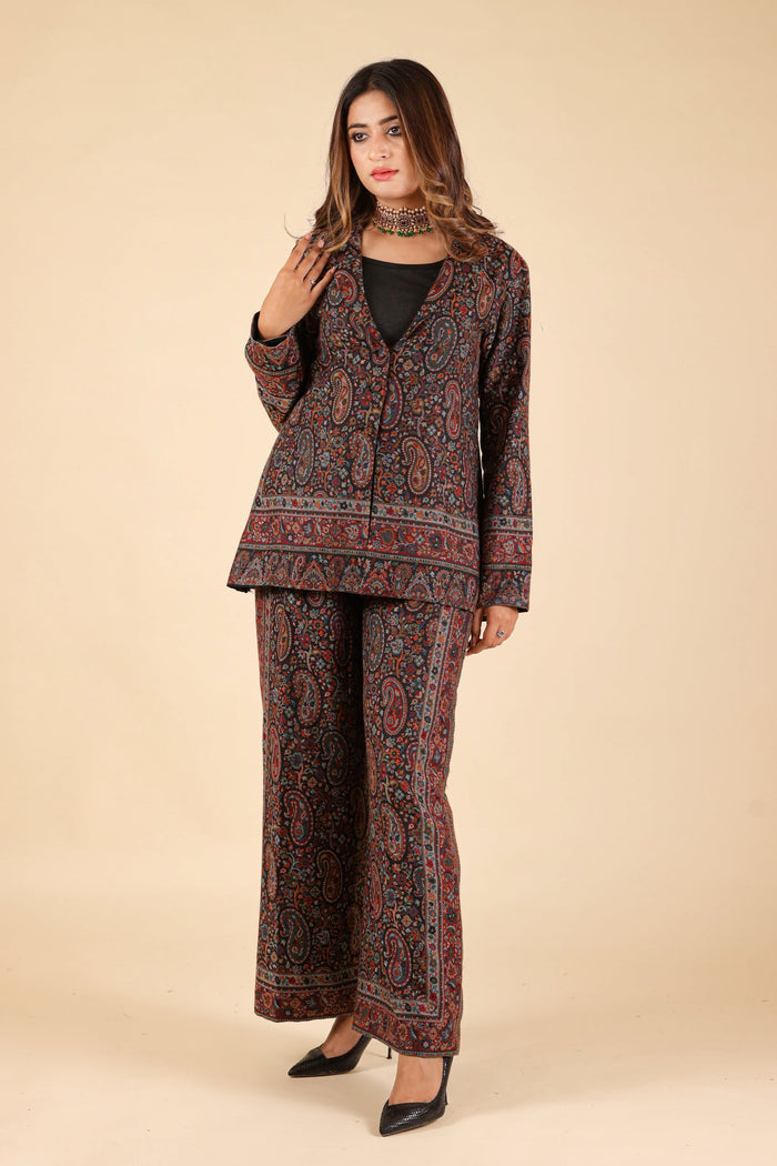 Sanditti Black Paisley Coat Set