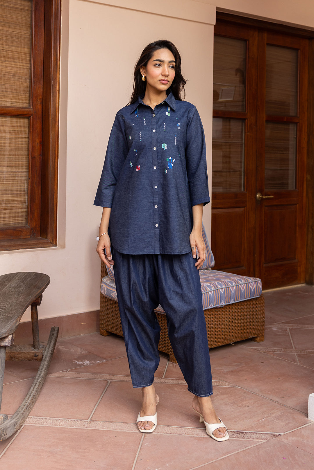 Sanditti Ziya Denim Lego Embroidered Set