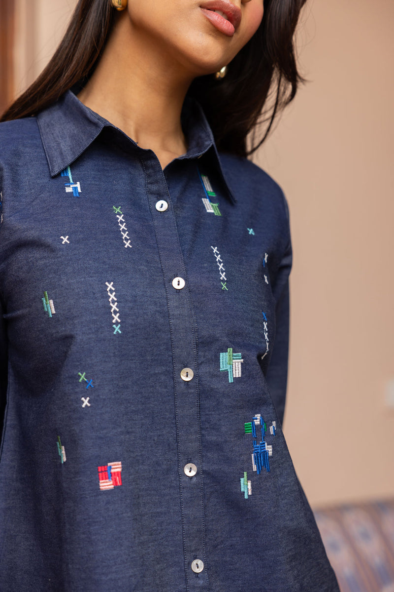 Sanditti Ziya Denim Lego Embroidered Set