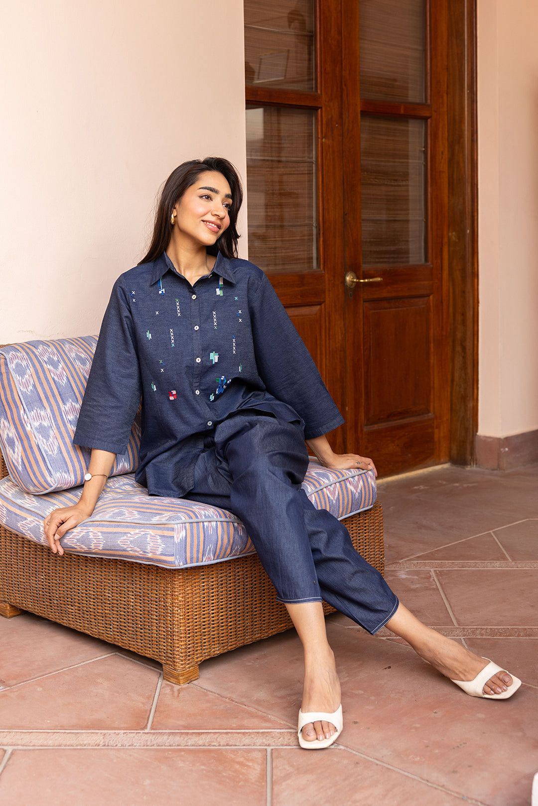 Sanditti Ziya Denim Lego Embroidered Set