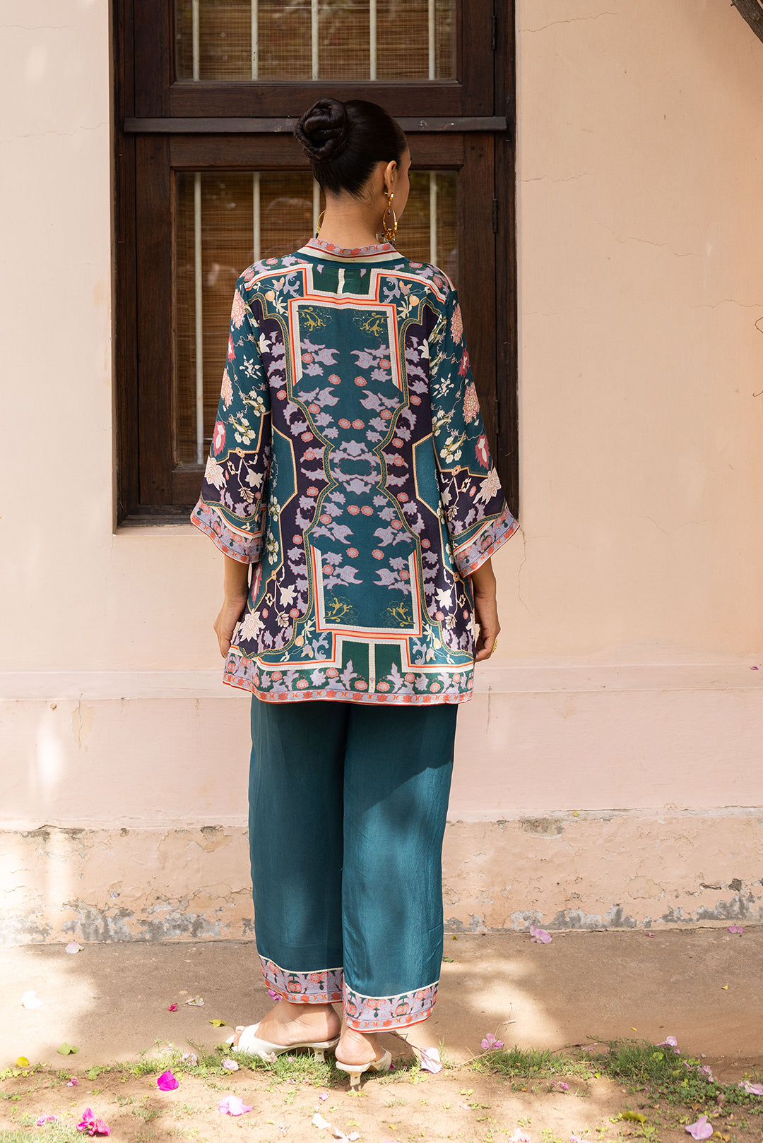 Sanditti Ziya Teal Printed Set